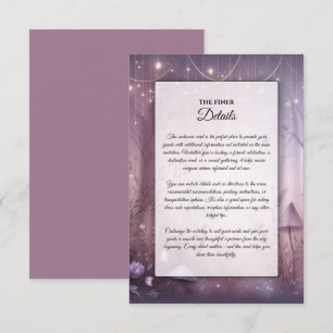 Magical Lavender Fairy Lights Hochzeit Begleitkarte