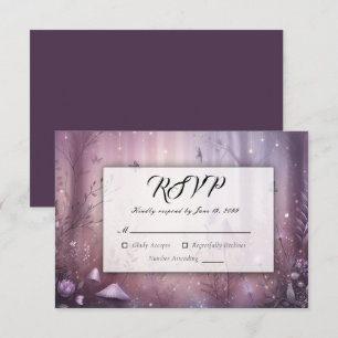 Magical Lavender Fairy Lights Hochzeit RSVP Karte