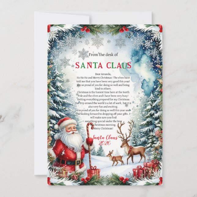 Magical Letter from Santa Card Einladung (Vorderseite)