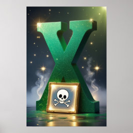 Magical Letter X Wall Art Poster for Kids Room