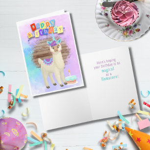 Magical Llamacorn Happy Birthday Card Dankeskarte