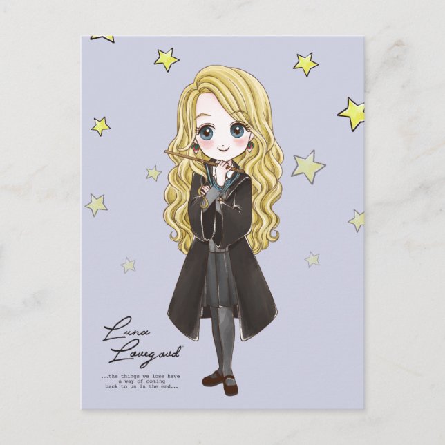 Magical Luna Lovegood Watercolor Einladungspostkarte (Vorderseite)