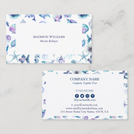 Magical marine creatures pattern marine biologist visitenkarte