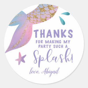 Magical Mermaid Birthday Danke für Ihre Unterstü Runder Aufkleber