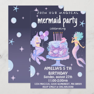 Magical Mermaid Birthday Einladung