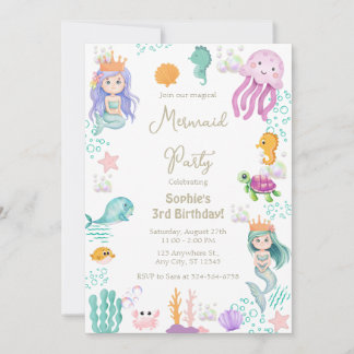 Magical Mermaid Birthday Einladung