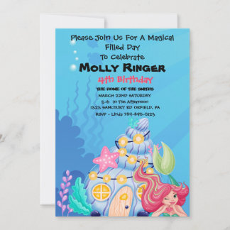 Magical Mermaid Birthday Einladung