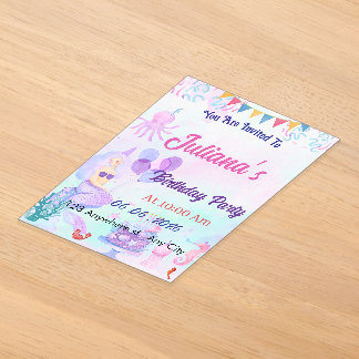 Magical Mermaid Birthday Invitation Acryleinladungen