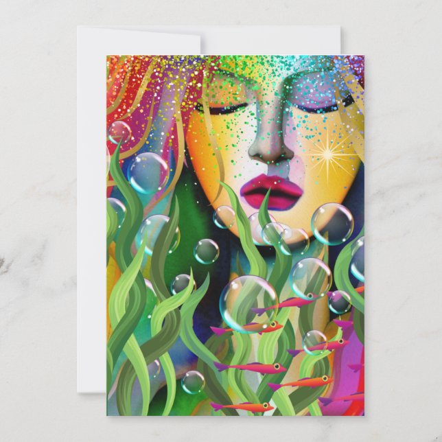 Magical Mermaid Feiertagskarte (Vorderseite)