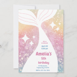 Magical Mermaid Tail Under The Sea Birthday Party Einladung