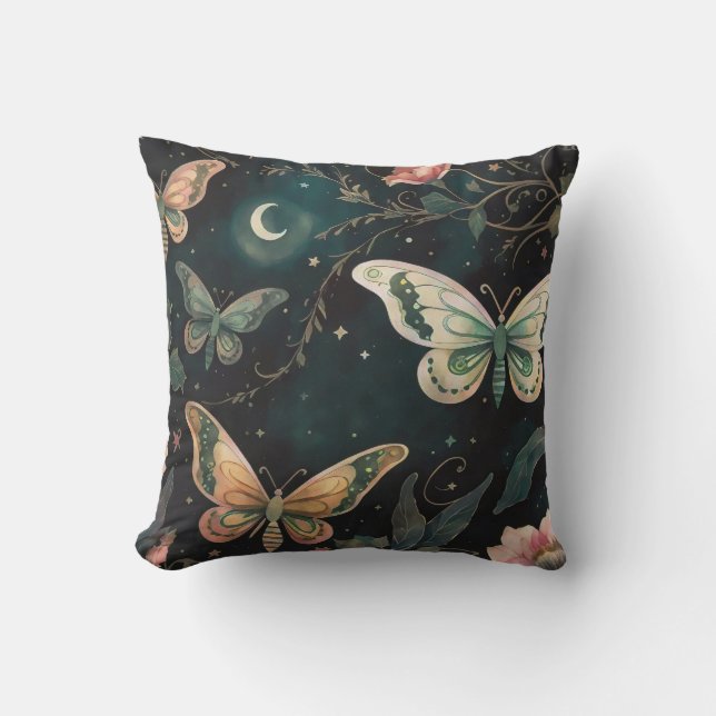 Magical Midnight Garden Throw Kissen (Vorderseite)