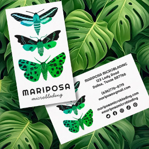 Magical MOTHS Esthetician Beauty Salon Green Visitenkarte