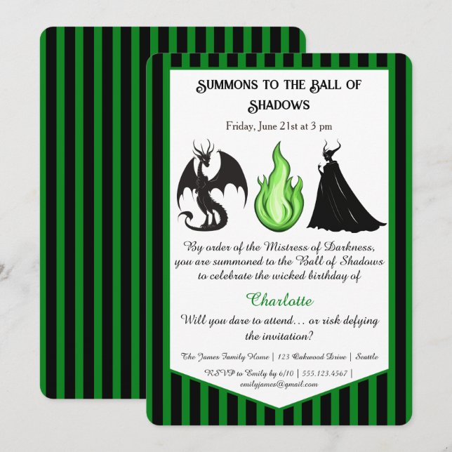 Magical & Mysterious Kids BirthdayParty Invitation Einladung (Vorne/Hinten)