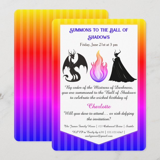 Magical & Mysterious Kids BirthdayParty Invitation Einladung (Vorne/Hinten)