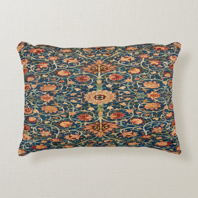 Magical Oriental Rug Pattern in Blue and Red Dekokissen (Vorderseite)