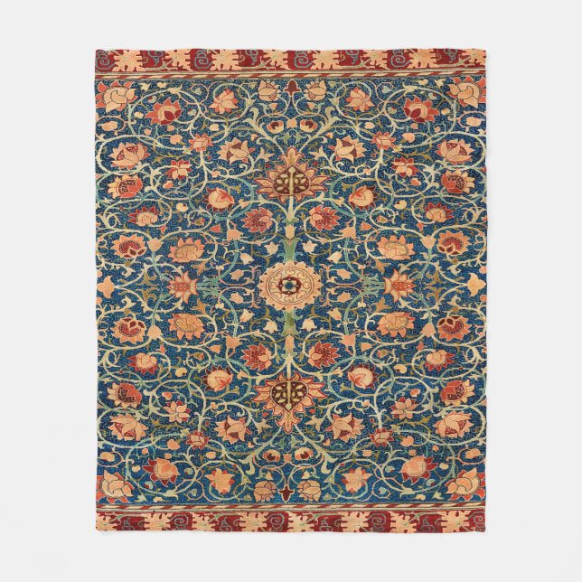 Magical Oriental Rug Pattern in Blue and Red Fleecedecke (Vorderseite)