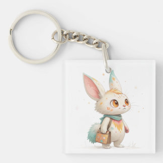 Magical Paint-Splashed Rabbit-Cat Creature Schlüsselanhänger