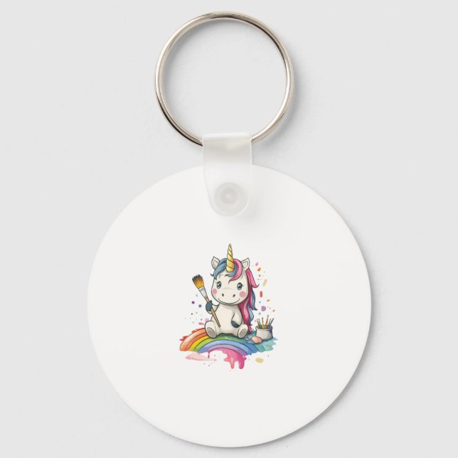 Magical Painter Unicorn (1) Schlüsselanhänger (Vorderseite)