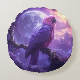 Magical Parrot Rundes Kissen