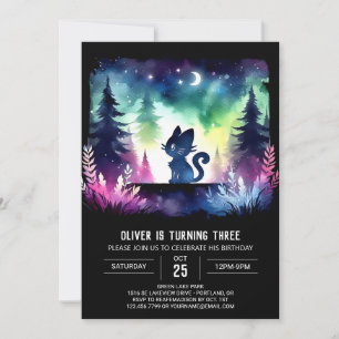 Magical Pastel Cat Birthday Einladung