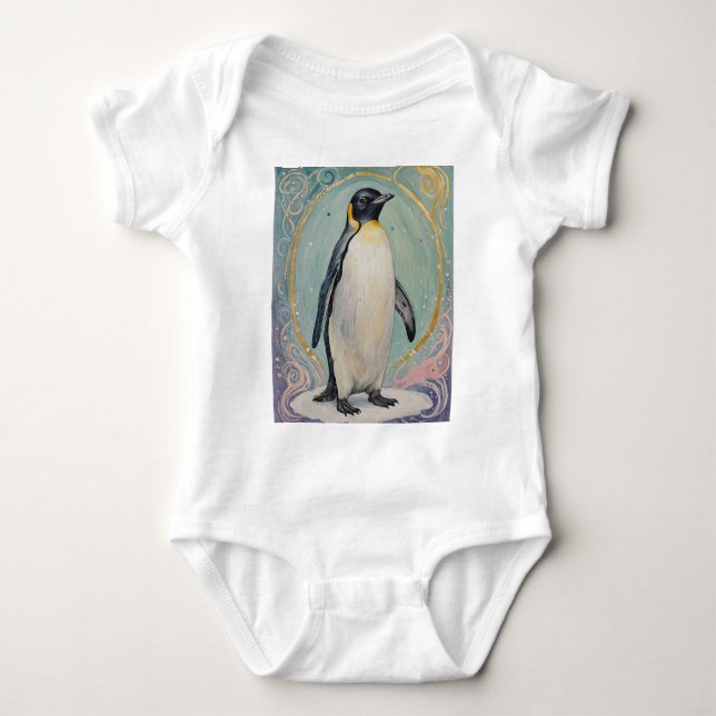 Magical Pastel Penguin Baby Strampler (Vorderseite)