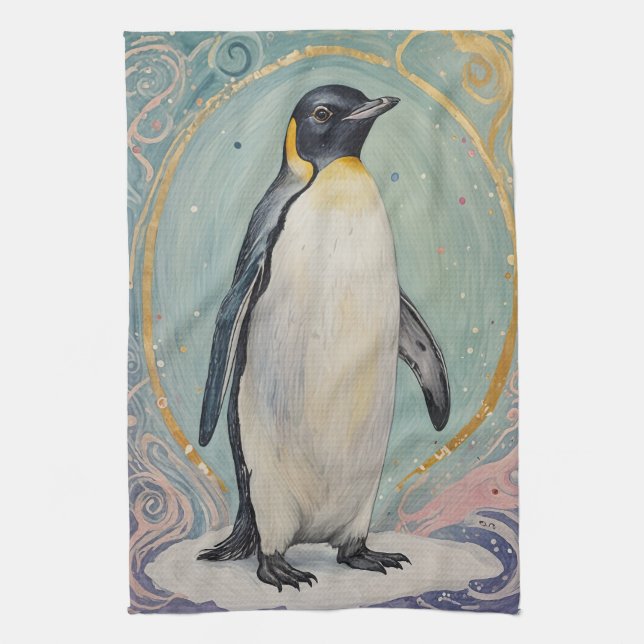 Magical Pastel Penguin Geschirrtuch (Vertikal)