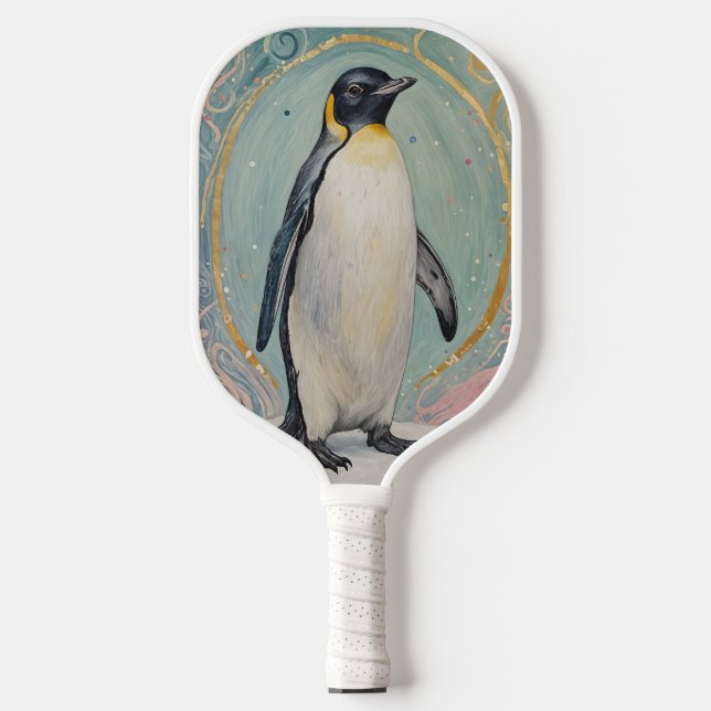 Magical Pastel Penguin Pickleball Schläger (Vorderseite)