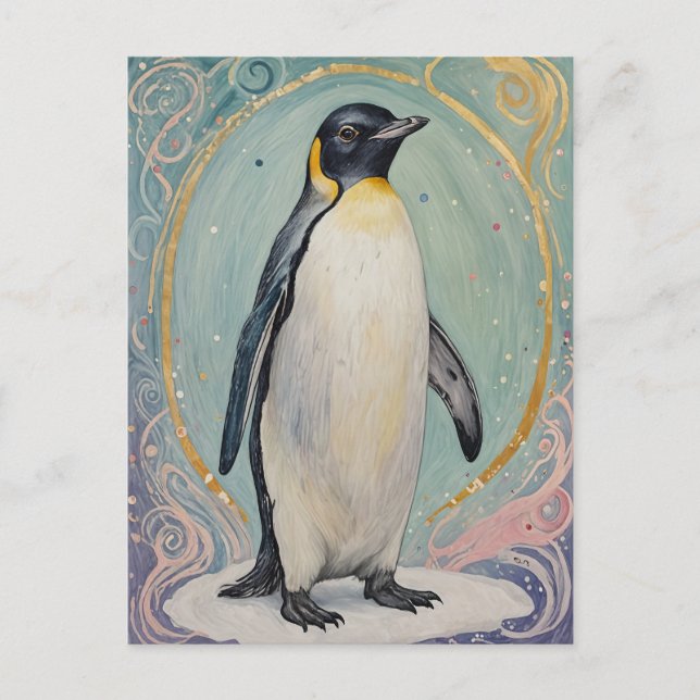 Magical Pastel Penguin Postkarte (Vorderseite)