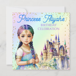 Magical Pastel Princess Fantasy Rainbow Castle Einladung