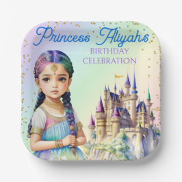 Magical Pastel Princess Fantasy Rainbow Castle Pappteller
