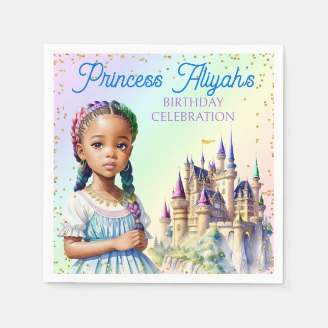 Magical Pastel Princess Fantasy Rainbow Castle Serviette (Vorderseite)