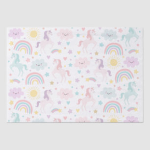 Magical Pastel Unicorn Rainbow Birthday Party Seidenpapier