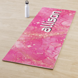 Magical pink background name Personalized  Yogamatte