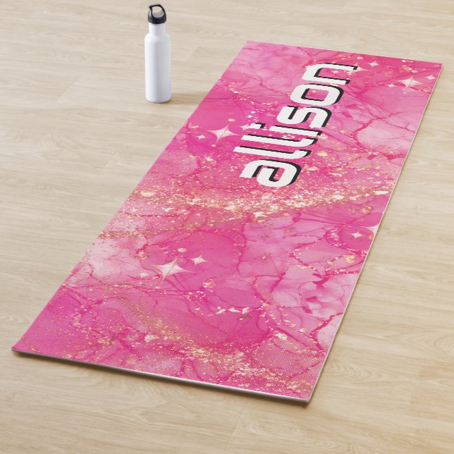 Magical pink background name Personalized  Yogamatte (Beispiel)
