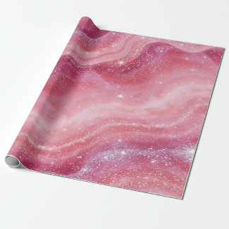 Magical Pink Galaxy Sparkle & Marble Texture Geschenkpapier