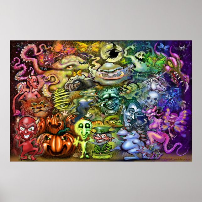Magical Rainbow of Creatures Poster (Vorne)