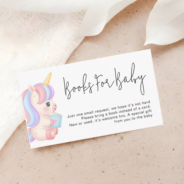 Magical Rainbow Unicorn Baby Shower Books Request Begleitkarte (Von Creator hochgeladen)