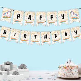 Magical Rainbow Unicorn Birthday Wimpelkette