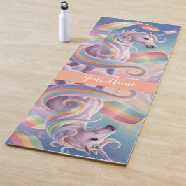 Magical Rainbow Unicorn name Personalized Yogamatte