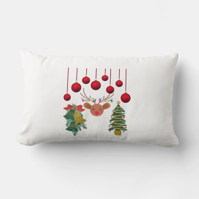 Magical Reindeer Bells and Christmas Tree Design  Lendenkissen (Vorderseite)