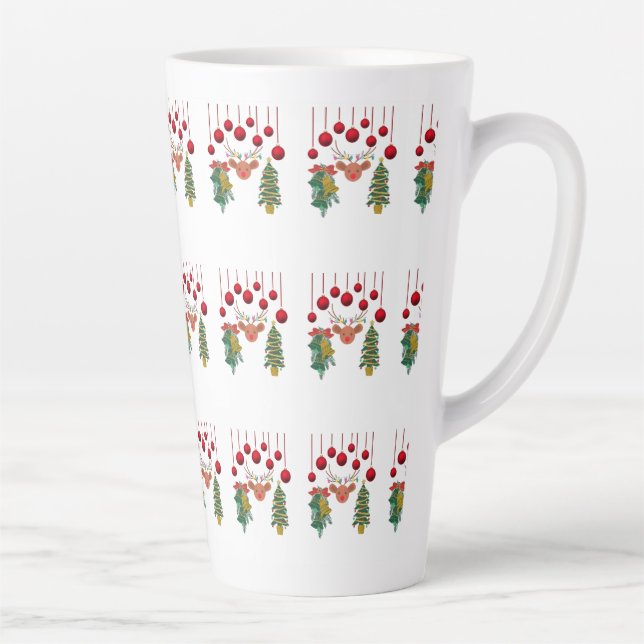Magical Reindeer Bells and Christmas Tree Design  Milchtasse (Rechts)