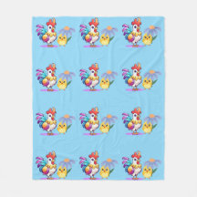 Magical Rooster Boys Fleece Blanket