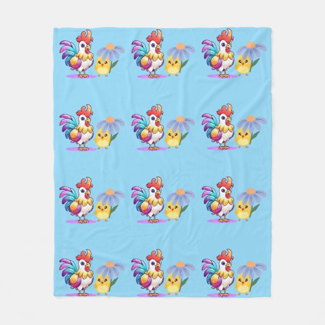 Magical Rooster Boys Fleece Blanket (Vorderseite)