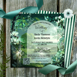 Magical Sage Irish Fairy QR Code Hochzeit Einladung