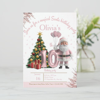Magical Santa Birthday Invitation – 10th Birthday Dankeskarte