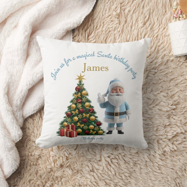 Magical Santa Birthday Invitation  Kissen (Decke)