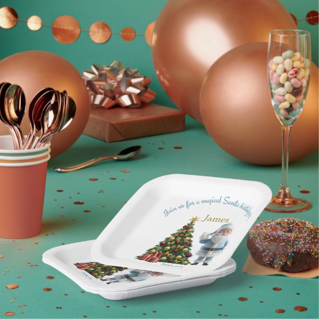 Magical Santa Birthday Invitation  Pappteller (Multi)