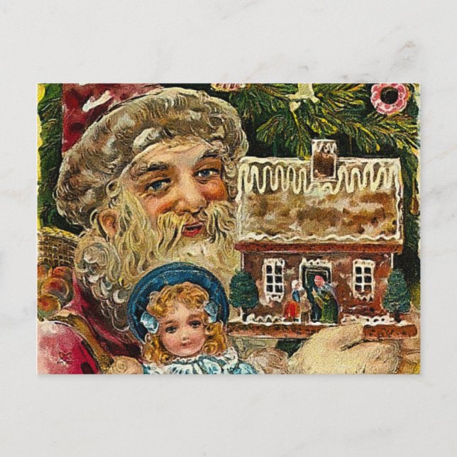 Magical Santa Feiertagspostkarte (Vorderseite)
