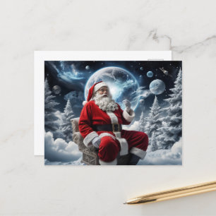Magical Santa Space Hintergrund Weihnachten Postkarte