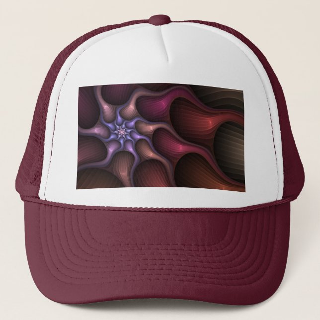 Magical Shiny Abstract Striped Colorful Fractal Truckerkappe (Vorderseite)